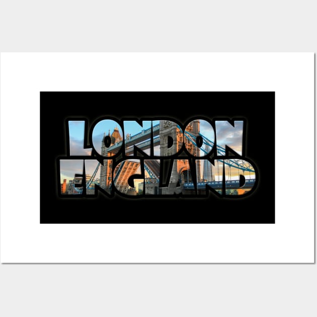 London, England Label with Tower Bridge Wall Art by gorff